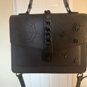 Aldo Black Embossed Crossbody Bag spider web